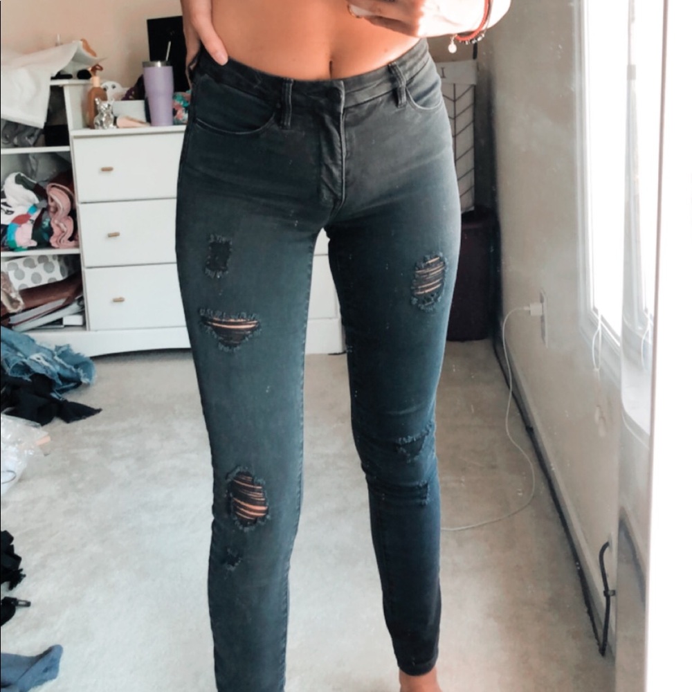 Pacsun Black Skinny Ripped Jeans